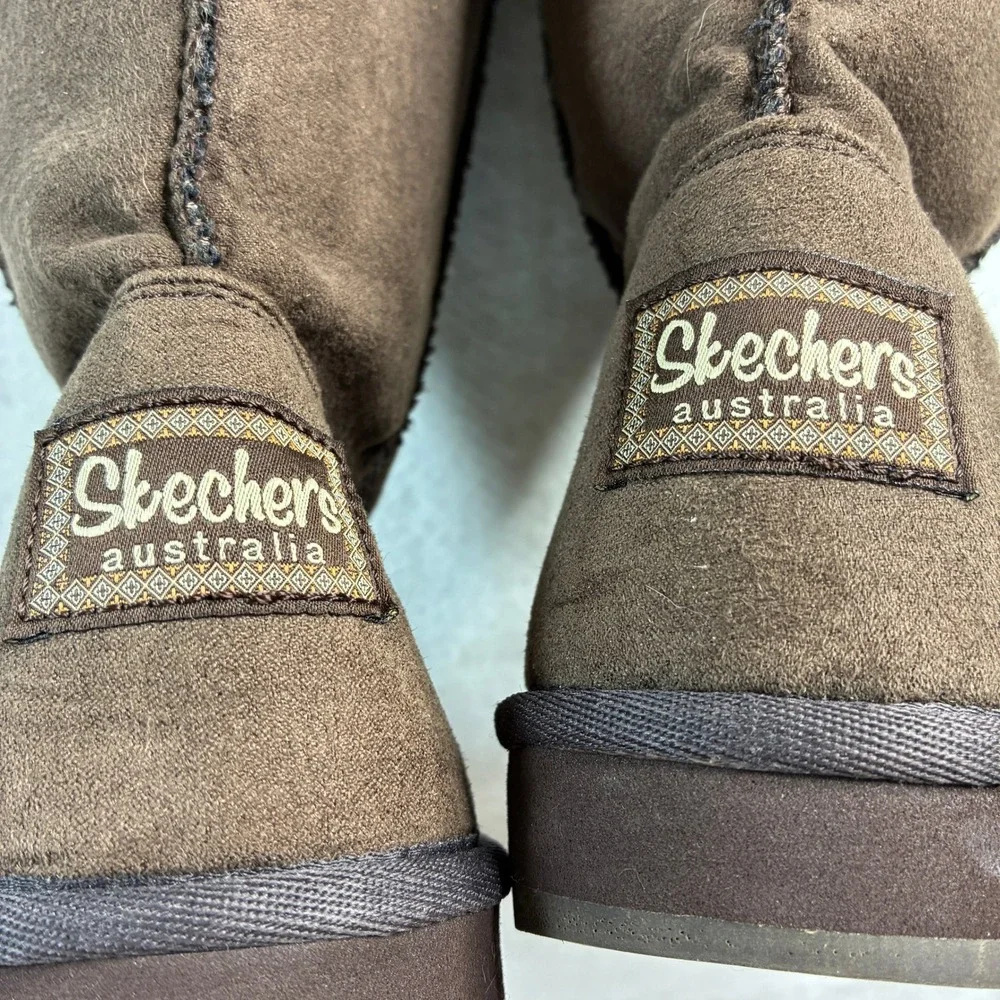 Skechers Australia Brown Suede Faux Fur Lined‎ Tall Boots Women US 7